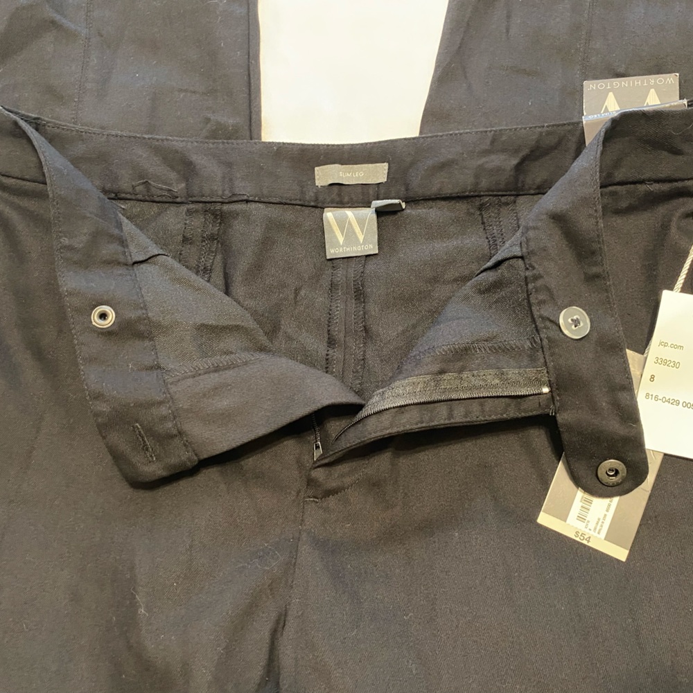 New black Worthington slim leg high rise pants size 8 with $54 tag - Picture 9 of 10